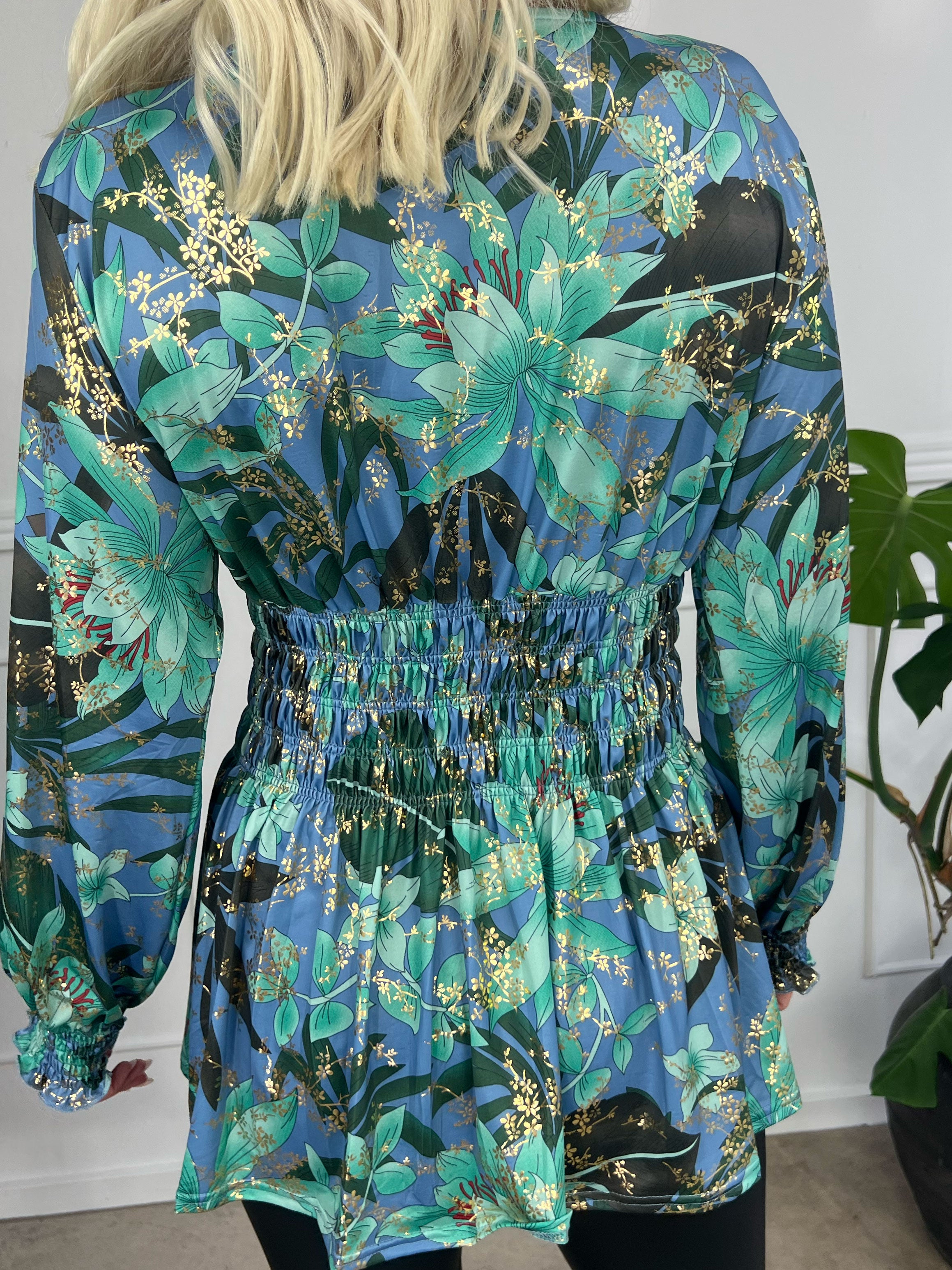 Pams Shirt L/S - Elastisk blus i skrynkelfritt tyg med långa ärmar